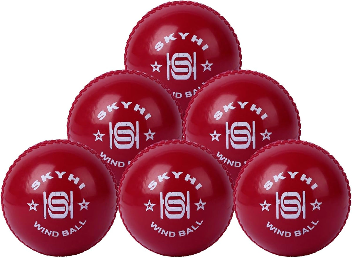 Wind Cricket Balls - Soft Practice Training Wind Cricket Balls for Indoor & Outdoor - Soft Practice Training Cricket Ball for Cricket Coaching Bowling Pack of 6