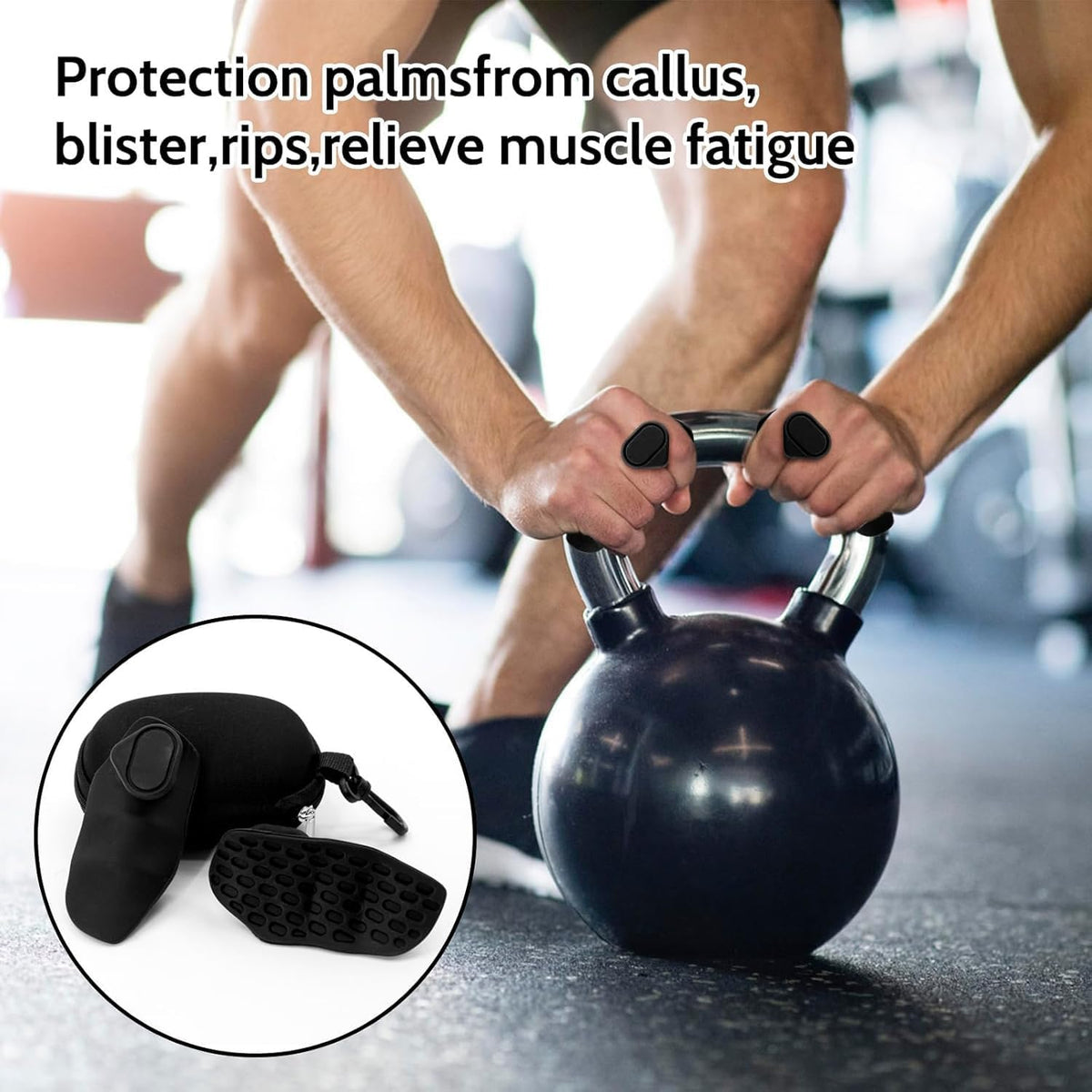 1 Pair Rubber Gym Grips Fingerless Workout Gym Gloves