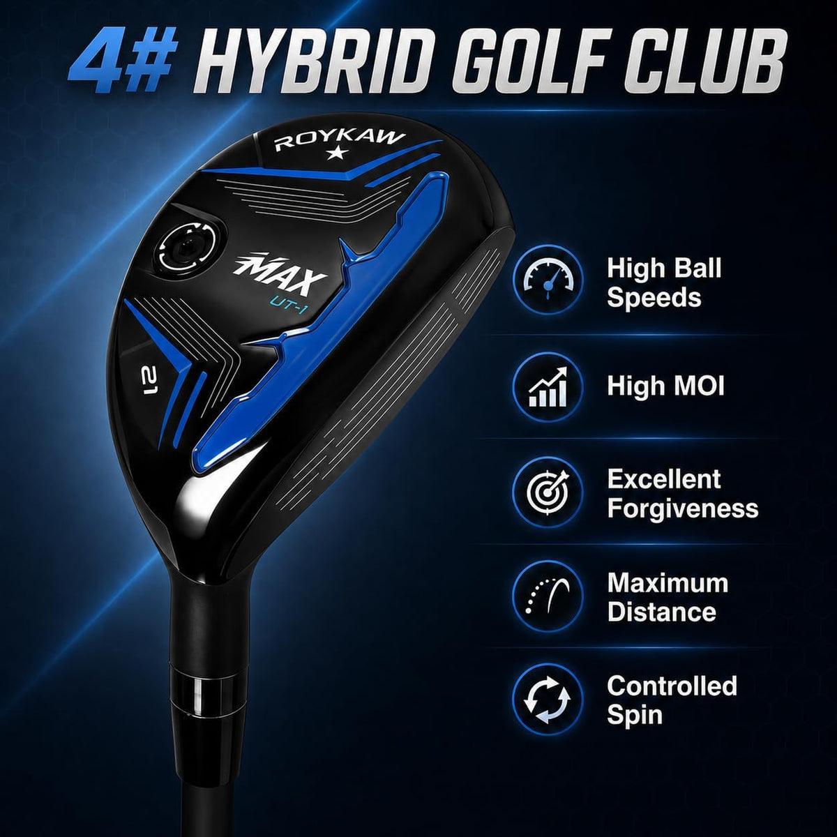Elevate Your Game with the Roykaw 4 Hybrid Golf Club - 21 Degrees for Maximum Performance and Precision