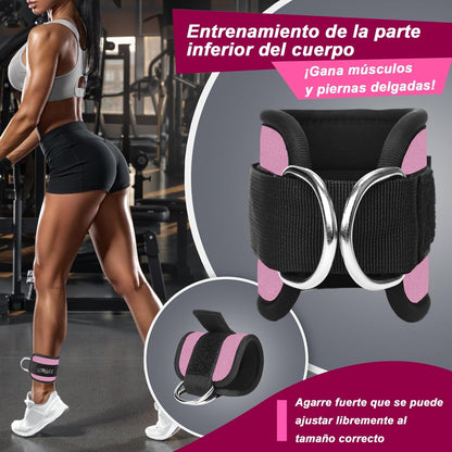® 2 Pack Ankle Pulleys Gym - Ankle Brace for Pulley Padded with Velcro for Women and Men - Gym Ankle Strap for Cable Machine Fitness and Gym - Gym