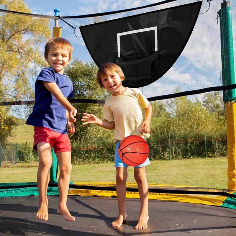 Exciting Trampoline Basketball Hoop Set with Pump & Balls – Waterproof & Durable Outdoor Fun for Kids!
