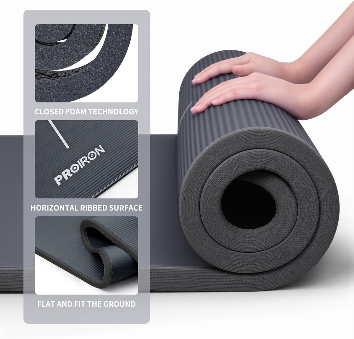 Yoga Mat NBR 10Mm Thick Non-Slip Exercise Mat with Carrying Strap