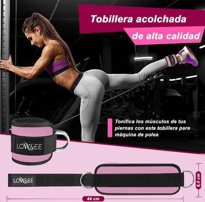 ® 2 Pack Ankle Pulleys Gym - Ankle Brace for Pulley Padded with Velcro for Women and Men - Gym Ankle Strap for Cable Machine Fitness and Gym - Gym