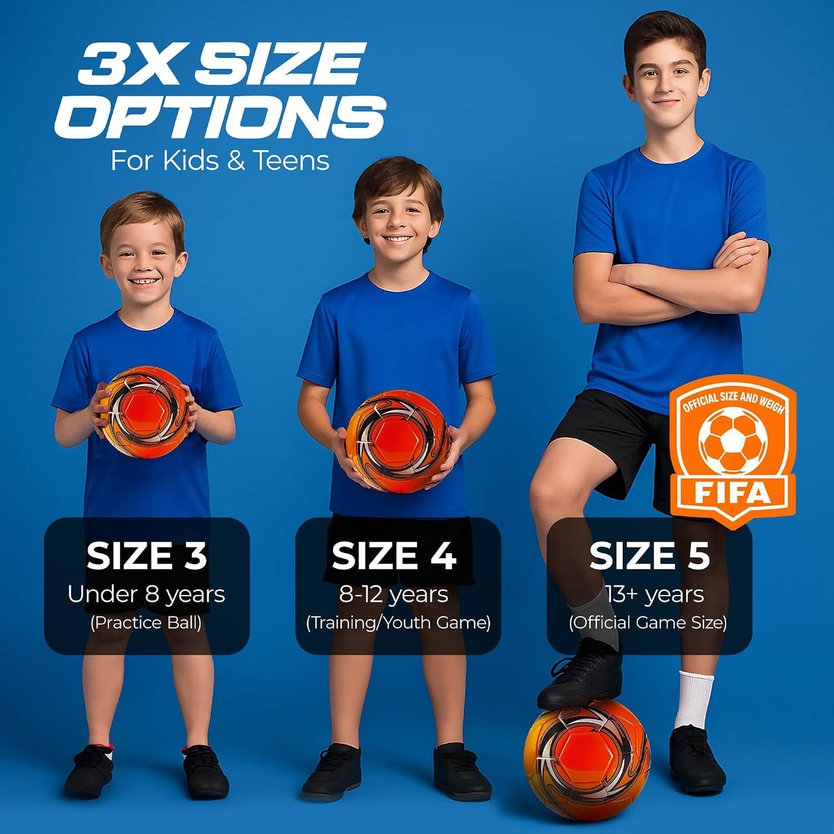Soccer Ball Helix- Size 3 4 5 - Official Match Grade Soccer Balls - Attractive and Durable Design