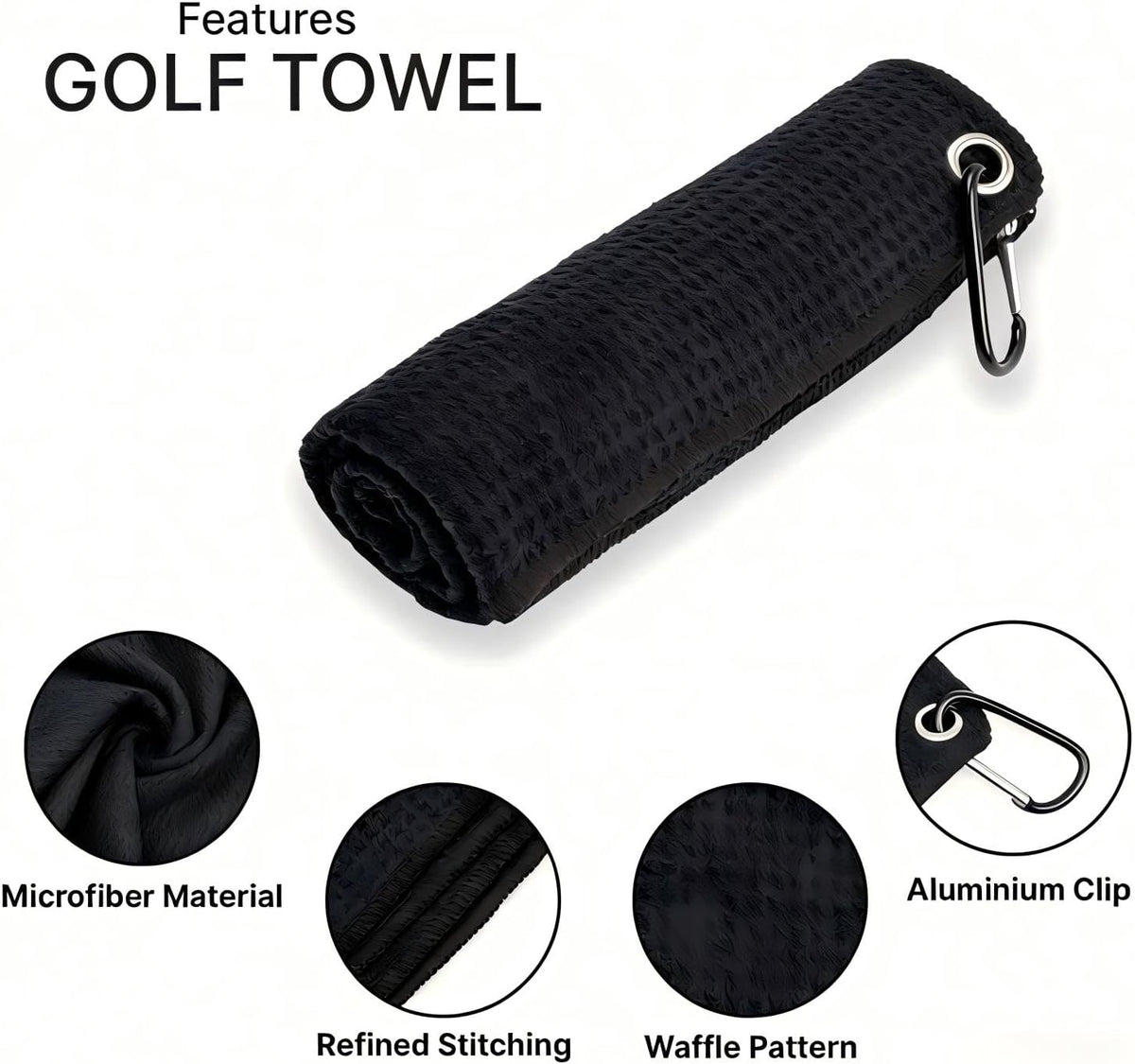 Ultimate Golf Towel & Keychain Set – Funny Microfiber Towel with Clip & Stainless Steel Golf Ball Keychain for Passionate Golfers