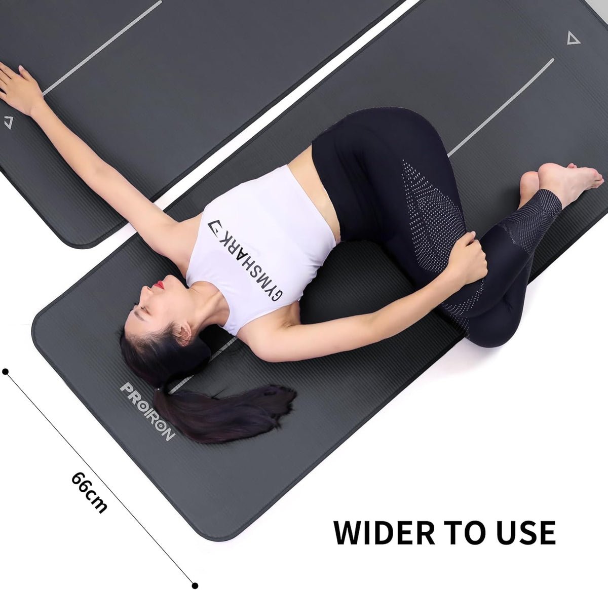 Yoga Mat NBR 10Mm Thick Non-Slip Exercise Mat with Carrying Strap