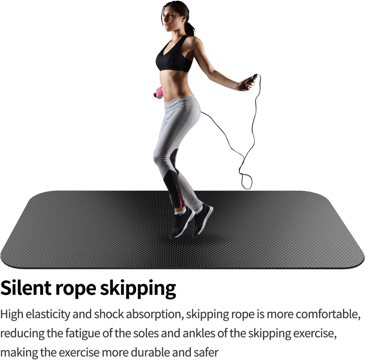 Large Exercise Mat 84" X 32",Exercise Equipment Mat,Treadmill Mat, Exercise Bike Mat, Workout Mats for Home Gym Flooring Rubber Mat Large Yoga Mat Cardio Mat for Weightlifting, Jump Rope,Fitness