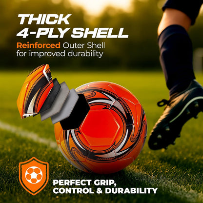 Soccer Ball Helix- Size 3 4 5 - Official Match Grade Soccer Balls - Attractive and Durable Design