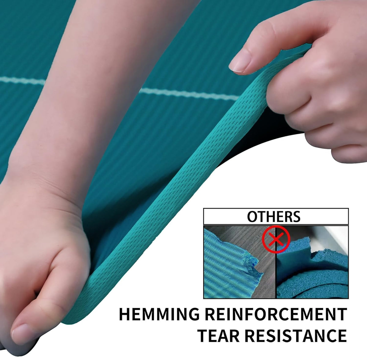 Yoga Mat NBR 10Mm Thick Non-Slip Exercise Mat with Carrying Strap