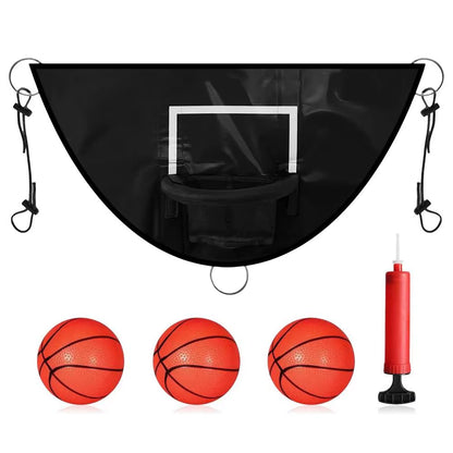 Exciting Trampoline Basketball Hoop Set with Pump & Balls – Waterproof & Durable Outdoor Fun for Kids!