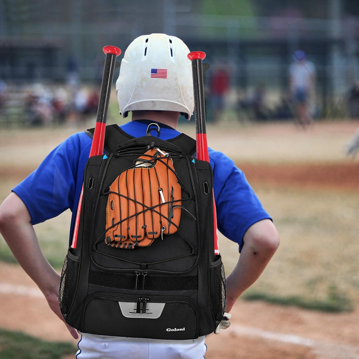 Softball Bag,Baseball Bag with Shoes Compartment and 2 Bat Holders