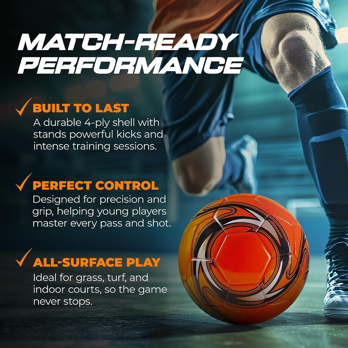 Soccer Ball Helix- Size 3 4 5 - Official Match Grade Soccer Balls - Attractive and Durable Design