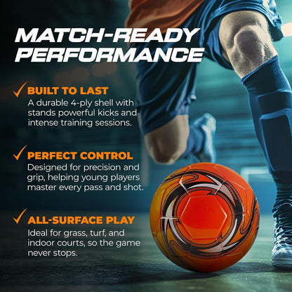 Soccer Ball Helix- Size 3 4 5 - Official Match Grade Soccer Balls - Attractive and Durable Design