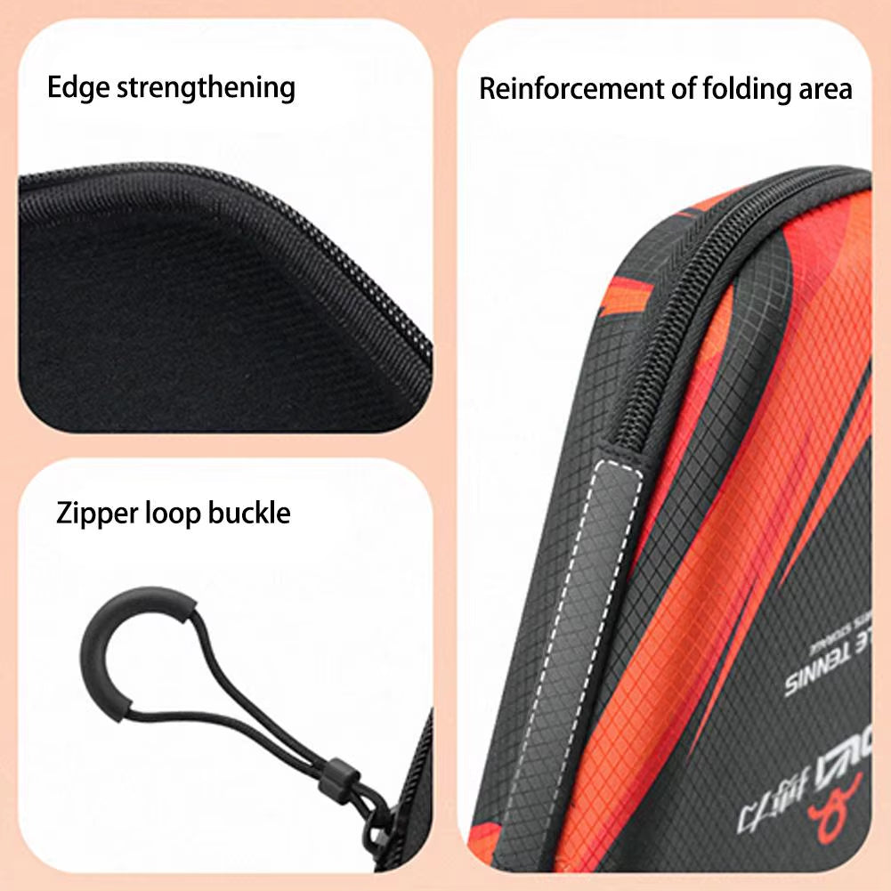1Pcs Table Tennis Racket Bags EVA Hard Shell Waterproof Dustproof Table Tennis Paddles Box Case Storage Bag with Hand Strap