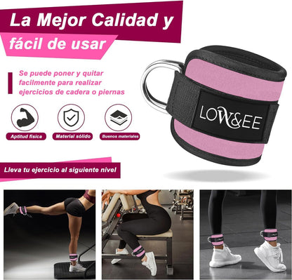 ® 2 Pack Ankle Pulleys Gym - Ankle Brace for Pulley Padded with Velcro for Women and Men - Gym Ankle Strap for Cable Machine Fitness and Gym - Gym