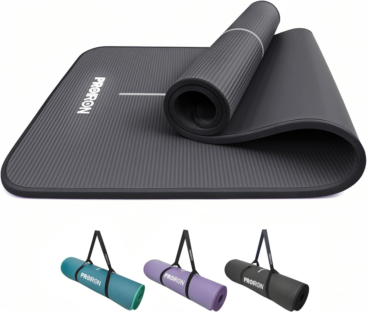 Yoga Mat NBR 10Mm Thick Non-Slip Exercise Mat with Carrying Strap