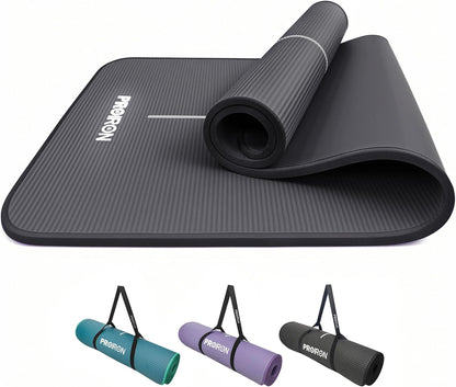 Yoga Mat NBR 10Mm Thick Non-Slip Exercise Mat with Carrying Strap