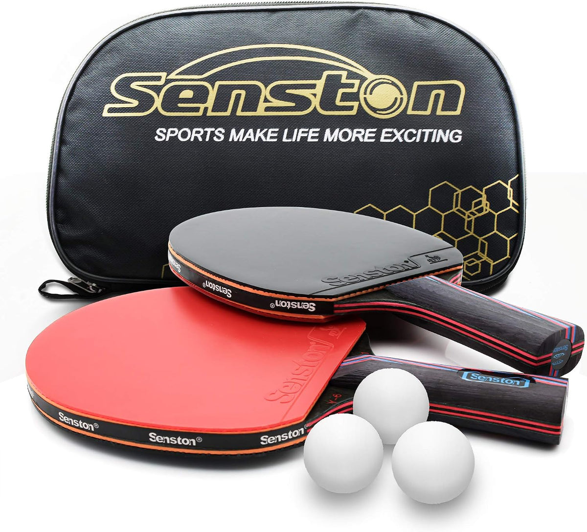 Professional Table Tennis Paddles Advance Intermediate Ping Pong Paddles Set of 2, Table Tennis Racket with Carry Case…