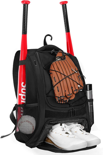 Softball Bag,Baseball Bag with Shoes Compartment and 2 Bat Holders