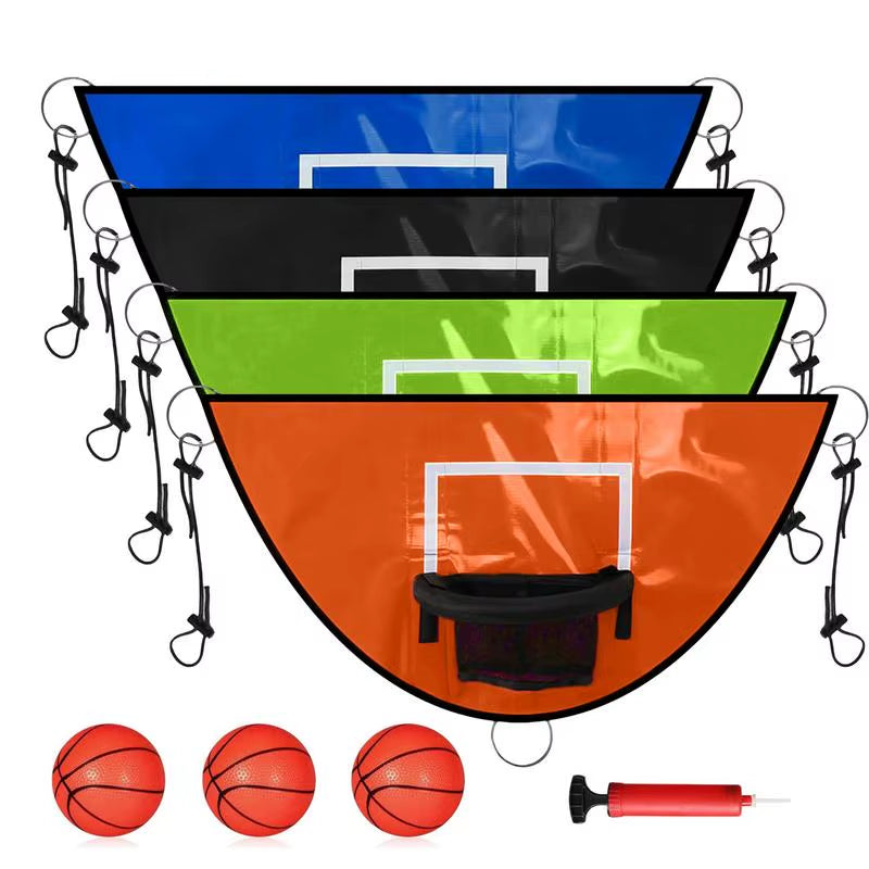 Exciting Trampoline Basketball Hoop Set with Pump & Balls – Waterproof & Durable Outdoor Fun for Kids!