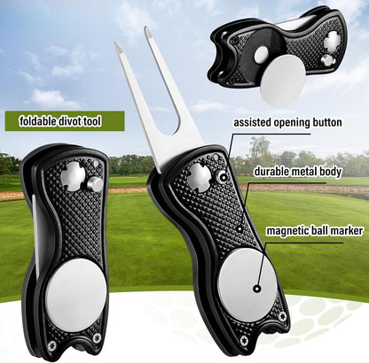 Ultimate 12-Piece Golf Accessories Kit for Women – Stylish Black Golf Tees, Towel, Ball Bag, and More!