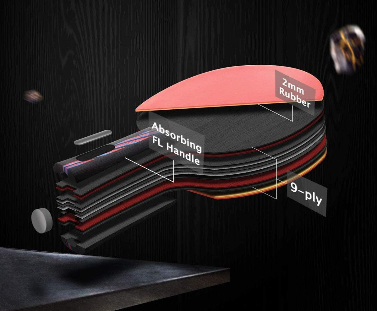 Professional Table Tennis Paddles Advance Intermediate Ping Pong Paddles Set of 2, Table Tennis Racket with Carry Case…