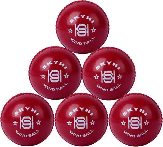 Wind Cricket Balls - Soft Practice Training Wind Cricket Balls for Indoor & Outdoor - Soft Practice Training Cricket Ball for Cricket Coaching Bowling Pack of 6
