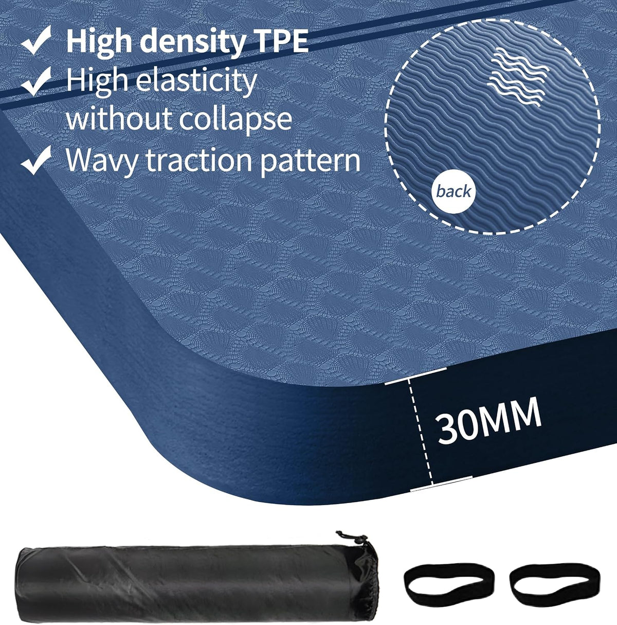 Experience Ultimate Comfort with Our Extra Thick 30MM High Density Anti-Tear Yoga Mat – Perfect for All Your Workouts!