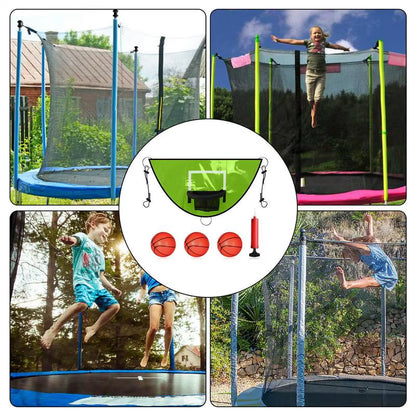 Exciting Trampoline Basketball Hoop Set with Pump & Balls – Waterproof & Durable Outdoor Fun for Kids!