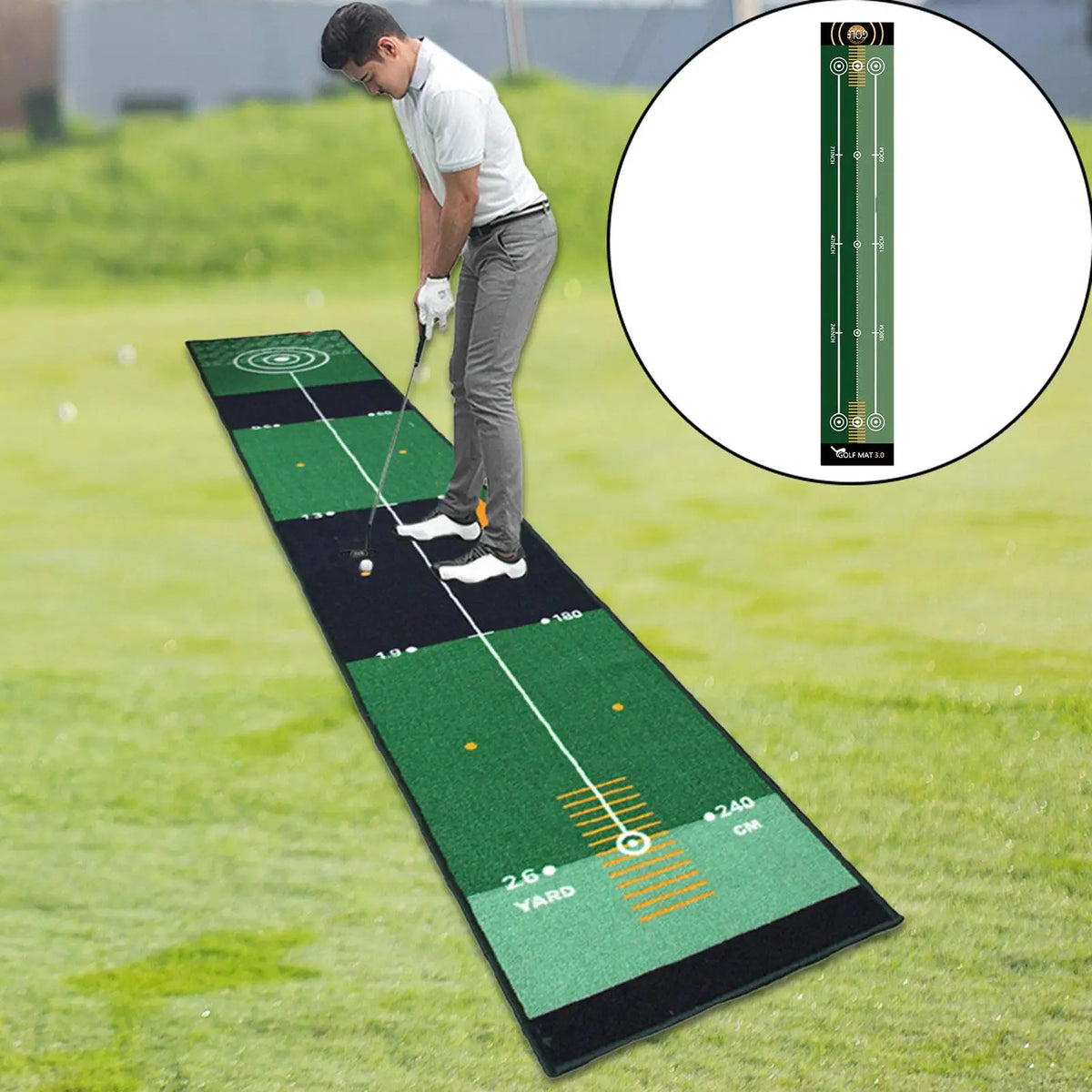 Lightweight Foldable Golf Putting Mat - Portable Practice Pad for Indoor and Outdoor Training