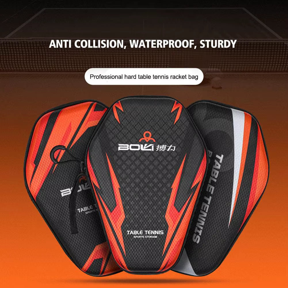 1Pcs Table Tennis Racket Bags EVA Hard Shell Waterproof Dustproof Table Tennis Paddles Box Case Storage Bag with Hand Strap