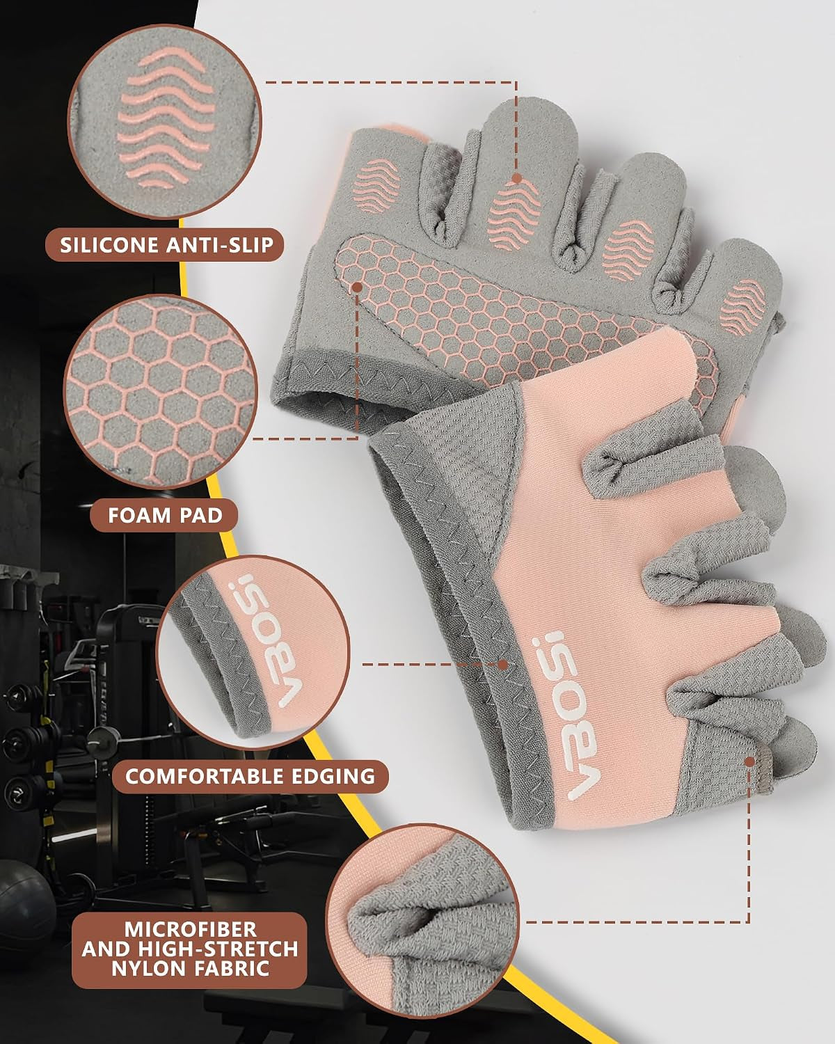 Premium Fitness Gloves for Men and Women - Breathable, Non-Slip Gym Gloves for Enhanced Performance in Crossfit, Bodybuilding, and Strength Training